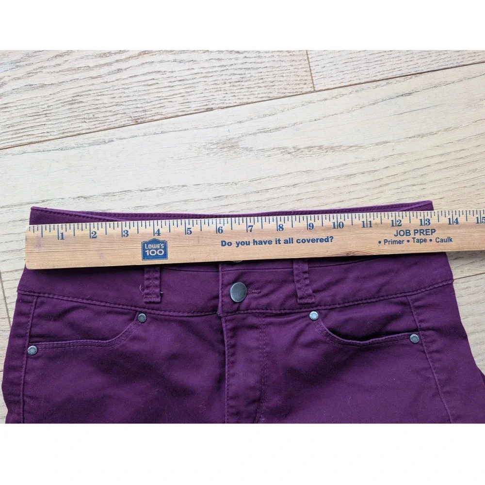 Tinseltown Womens High Rise Skinny‎ Pants Plum Purple Double Button Size 5